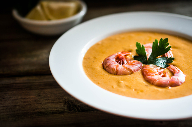 Prawn bisque with fennel