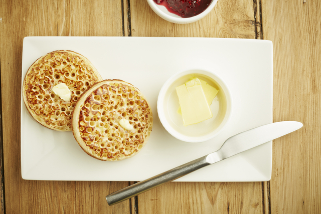 Homemade crumpets 