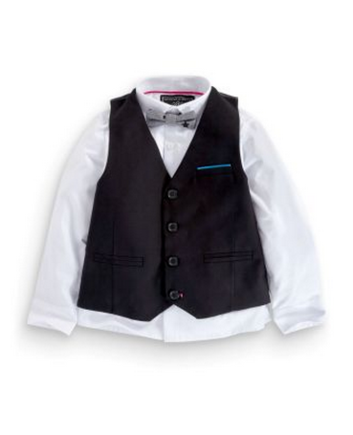 Black Waistcoat, Shirt and Bow Tie