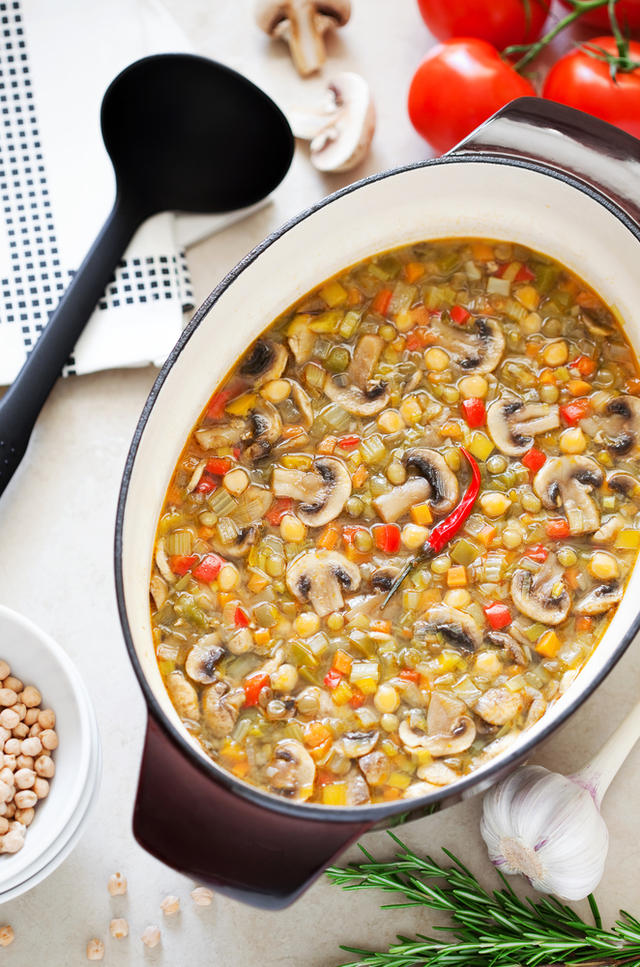 Lentil and mushroom bake 