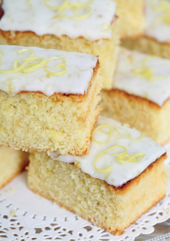 Lemon drizzle slices