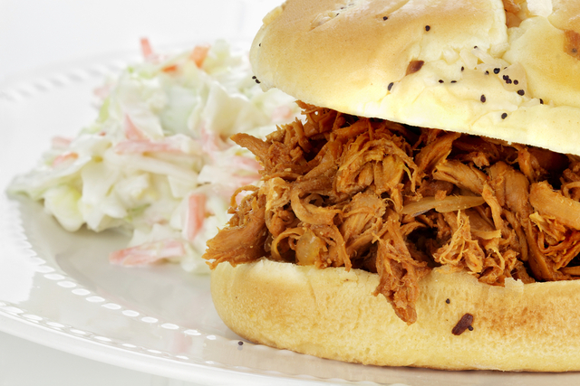 American BBQ pulled chicken sandwiches