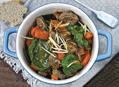 Paul Flynn's Irish gingered beef, carrot and spinach casserole 