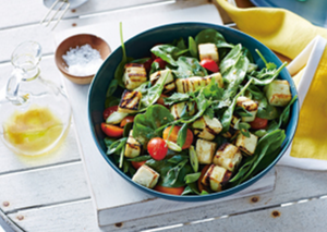 Chargrilled paneer and spinach salad