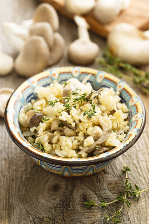 Slow cooker barley and mushroom risotto