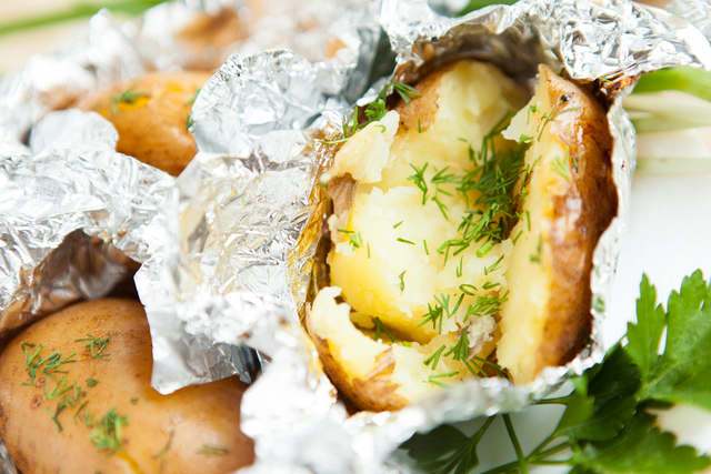 Slow cooker baked potatoes