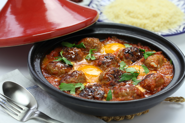 Moroccan lamb and eggs