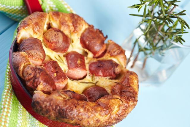 Rosemary with apple toad in the hole 