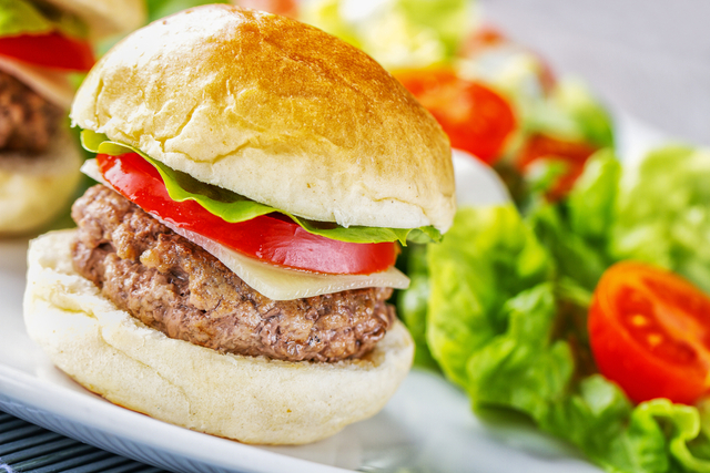 Burgers on garlic toast