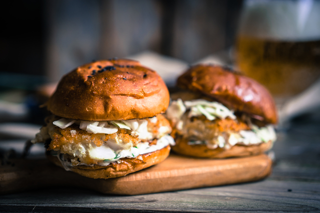 Salmon Burgers with Lime Mayonnaise