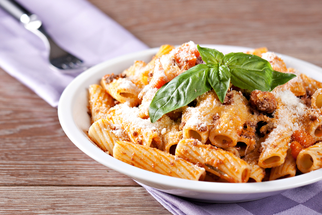 Rigatoni with beef and aubergine ragu