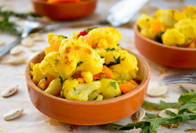 Cauliflower with lentil curry