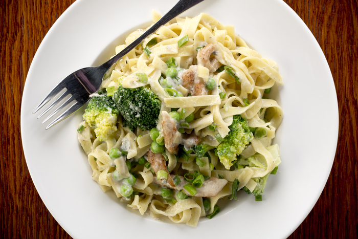 Broccoli and salmon tagliatelle