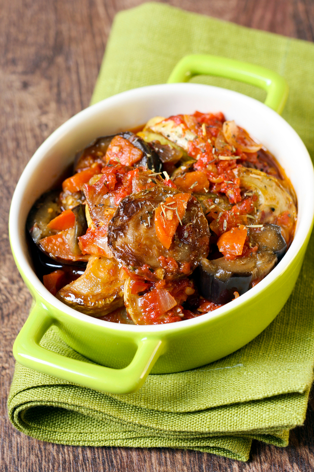 Courgette and aubergine stew