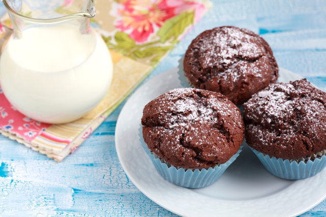 Quick eggless chocolaty muffins