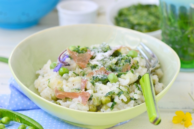 Vegetable and fish risotto