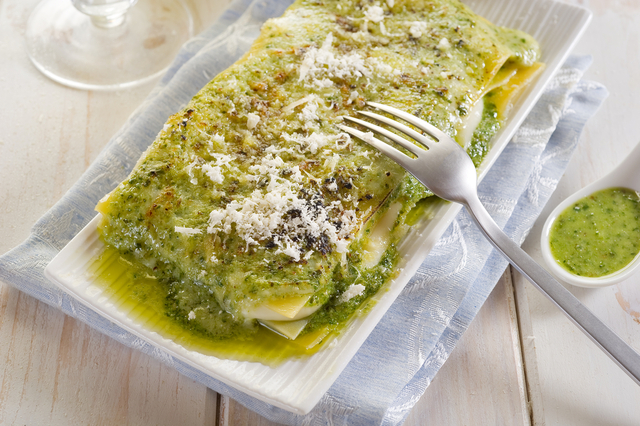 Green pesto lasagne