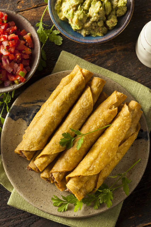 Taquitos with tomato salsa