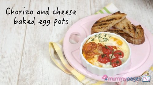 Chorizo & cheese baked egg pots