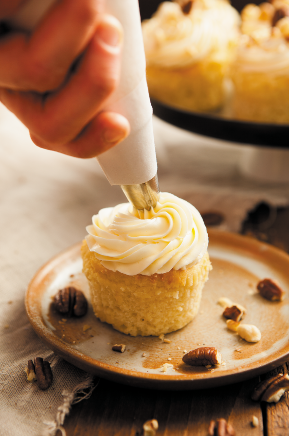 Pecan and praline cupcakes