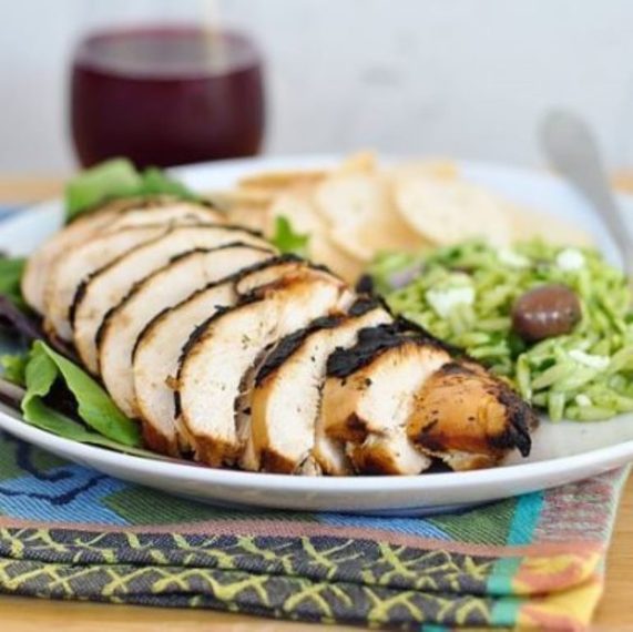 Succulent beer-brined chicken breasts