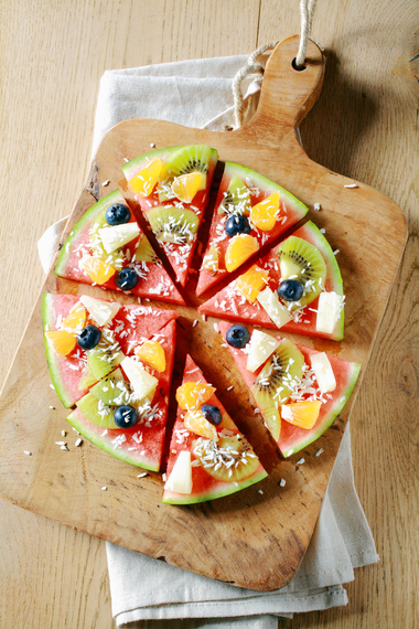 Watermelon fruit pizza