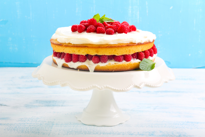 Raspberry lemon sponge cake