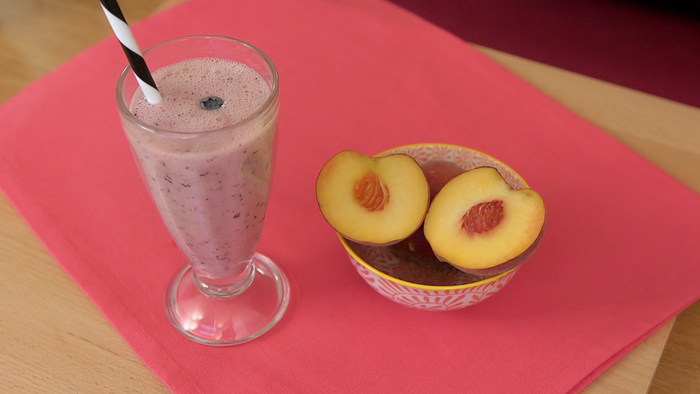 Peach and blueberry smoothie