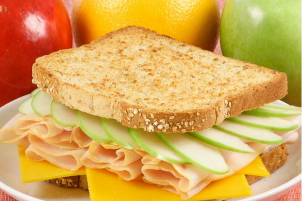 Apple and cheese sandwich