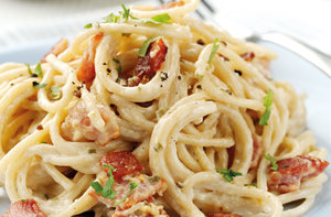 Light wholewheat spaghetti carbonara recipe
