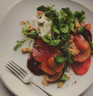 Roast beetroot and goat’s cheese salad