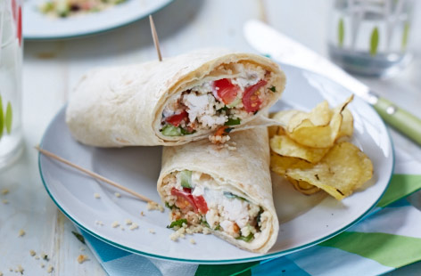 Leftover roast chicken and couscous wraps