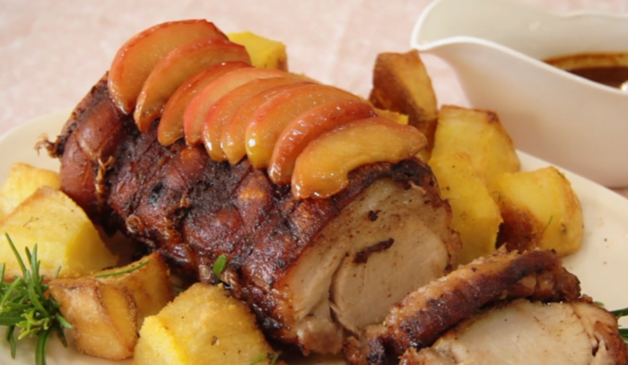 Slow Roasted Pork with Rosemary Caramelised Apples	