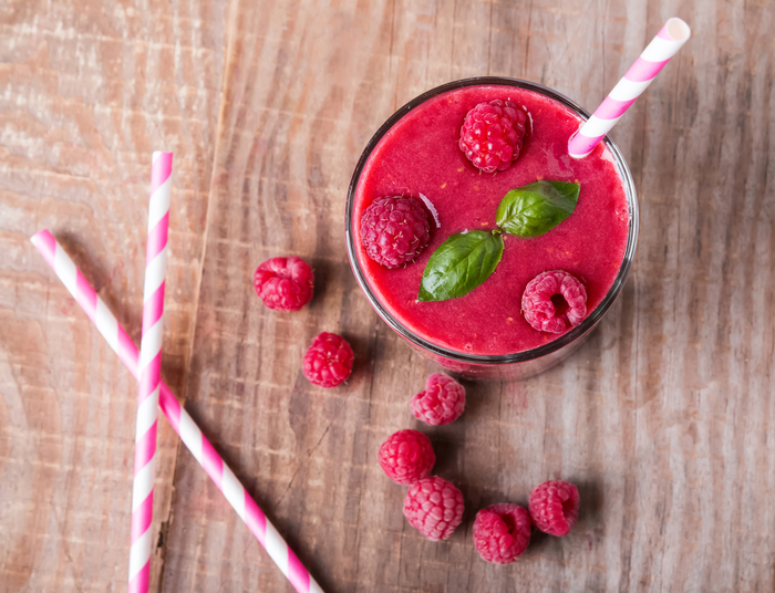 Pink raspberry smoothie