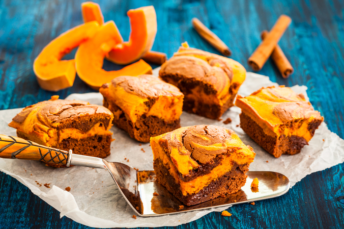 Pumpkin swirl chocolate brownies