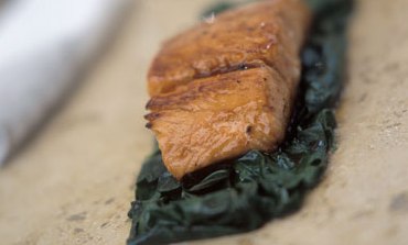 Cider glazed fillet of salmon