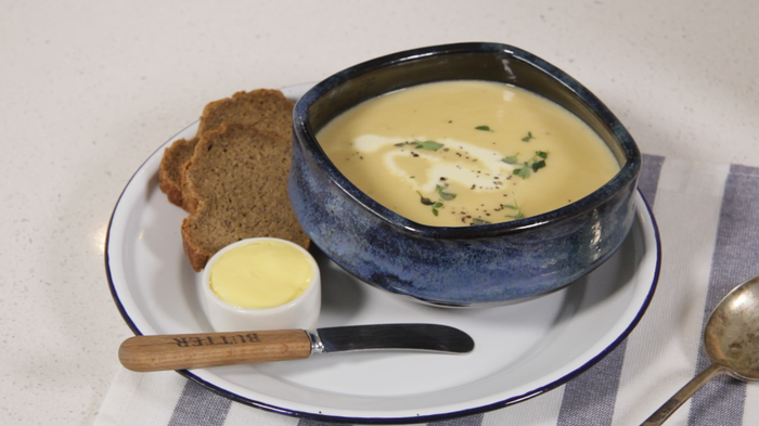Roasted turnip and thyme soup