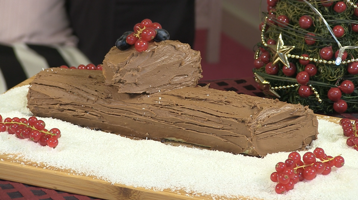 Chocolate yule log