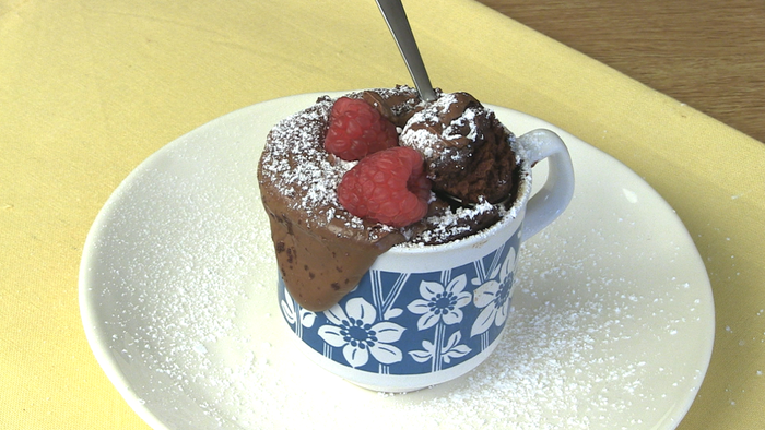 Chocolate cake in a mug