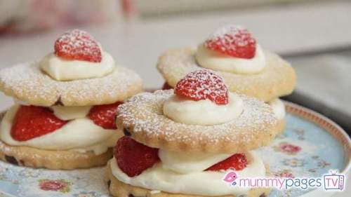 Strawberry Shortbread Stacks