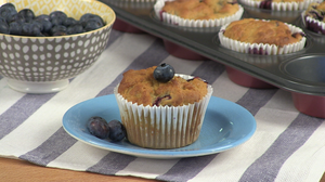 Blueberry and avocado muffins