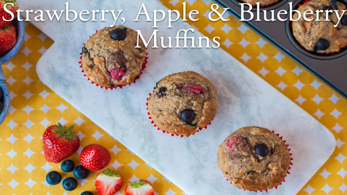 Strawberry, Apple & Blueberry Muffins