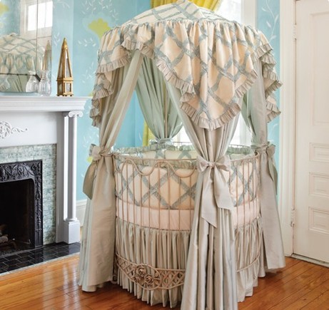 Addison Floral Round Iron Canopy Crib