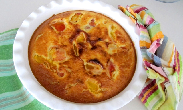 Peach clafoutis