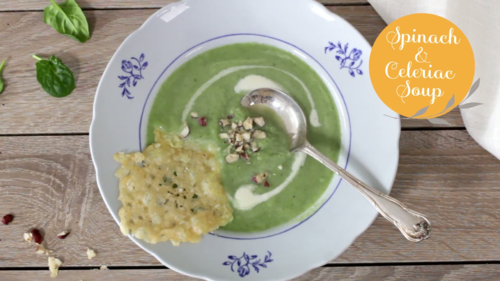 Spinach and celeriac soup 