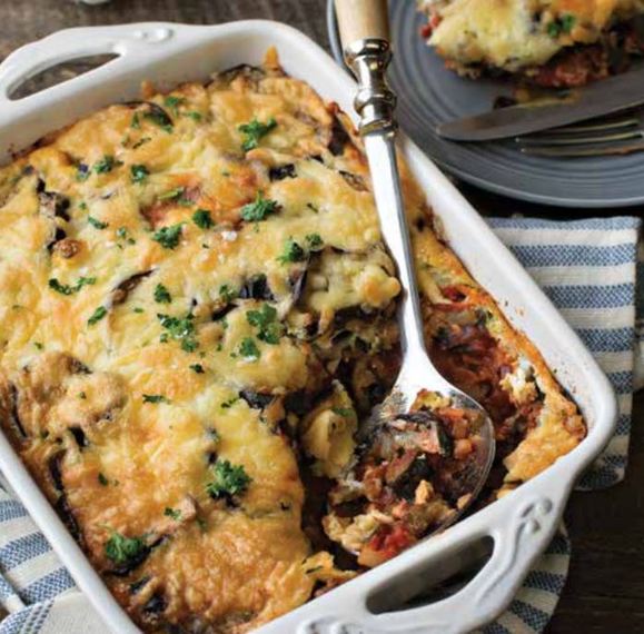 Cheesy Tomato and Aubergine Bake