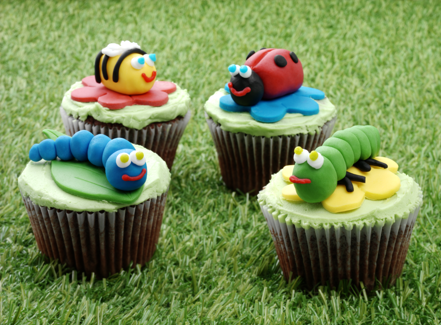 Garden bug cupcakes