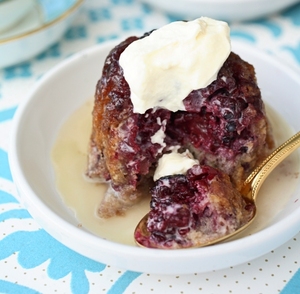 Ginger and blackberry pudding