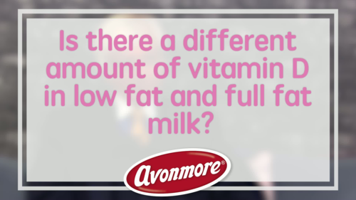 Is there a different amount of Vitamin D in low fat and full fat milk?