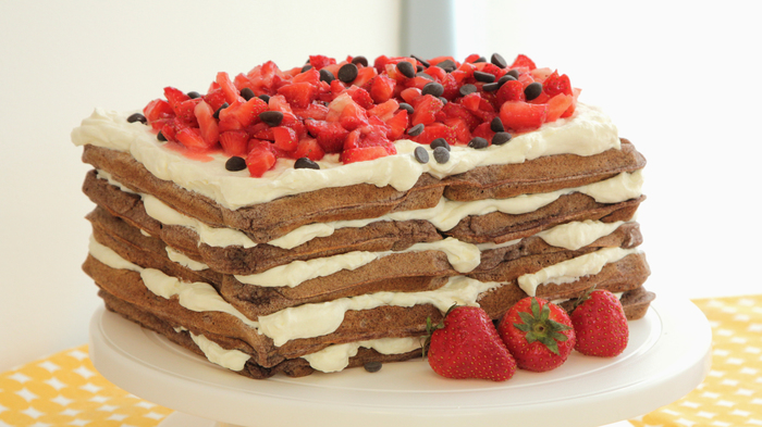 Chocolate waffle cake